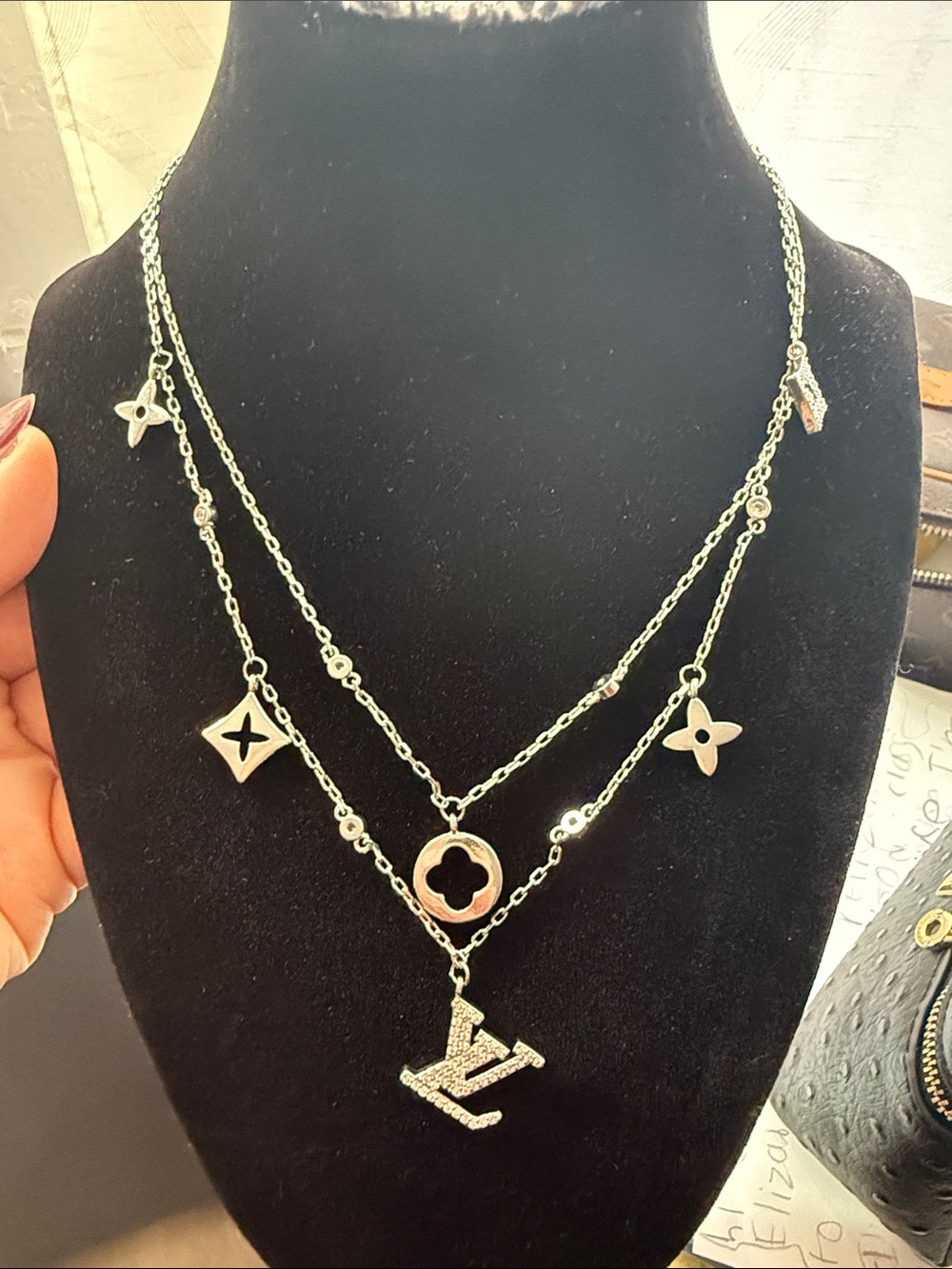 Silver-Tone Double Layer Necklace